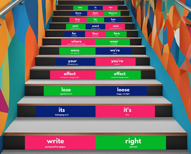 Homonyms/Homophones Stair Stickers - Action Based Learning