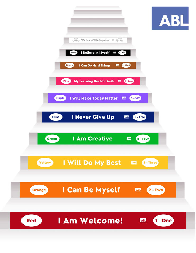 Elementary Affirmations Stair Stickers - Action Based Learning