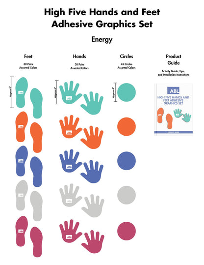 High Five Hands and Feet Adhesive Graphics Set - Action Based Learning