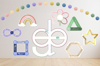 Breathing Techniques Adhesive Wall Graphics Set - Action Based Learning