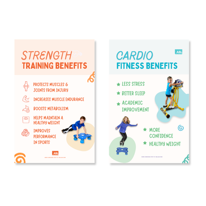 Youth Fitness Aerobic & Cardio Poster Set