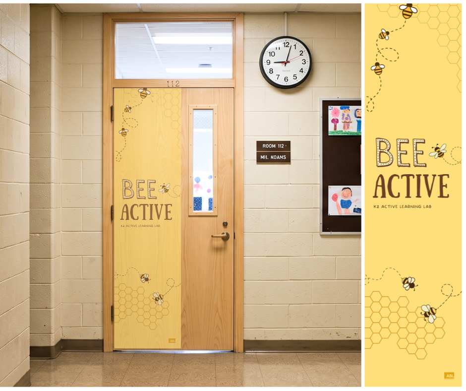 Classroom Door Graphic: Bee Active