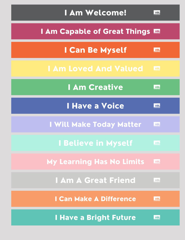 Middle/High School Affirmations Stair Stickers