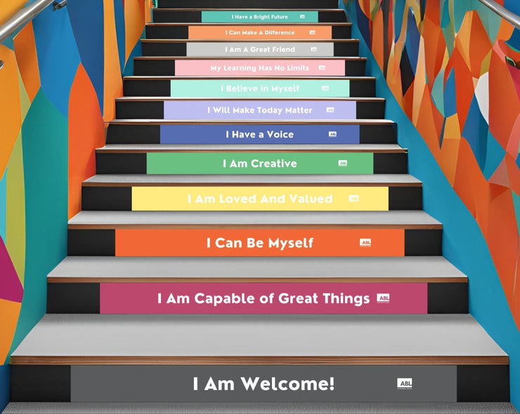 Middle/High School Affirmations Stair Stickers - Action Based Learning