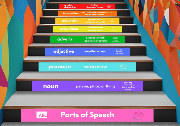 Parts of Speech Stair Stickers