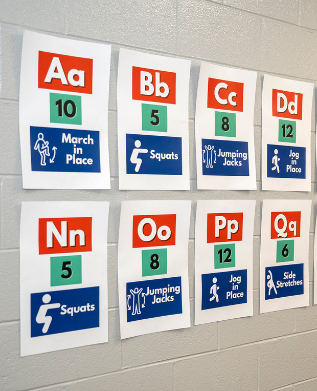 Alphabet Exercise Wall Cards