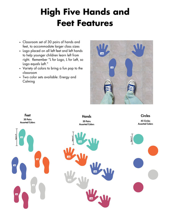 High Five Hands and Feet Adhesive Graphics Set - Action Based Learning