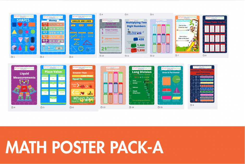 Math Set Pack Math Lab Poster Packs – Action Based Learning