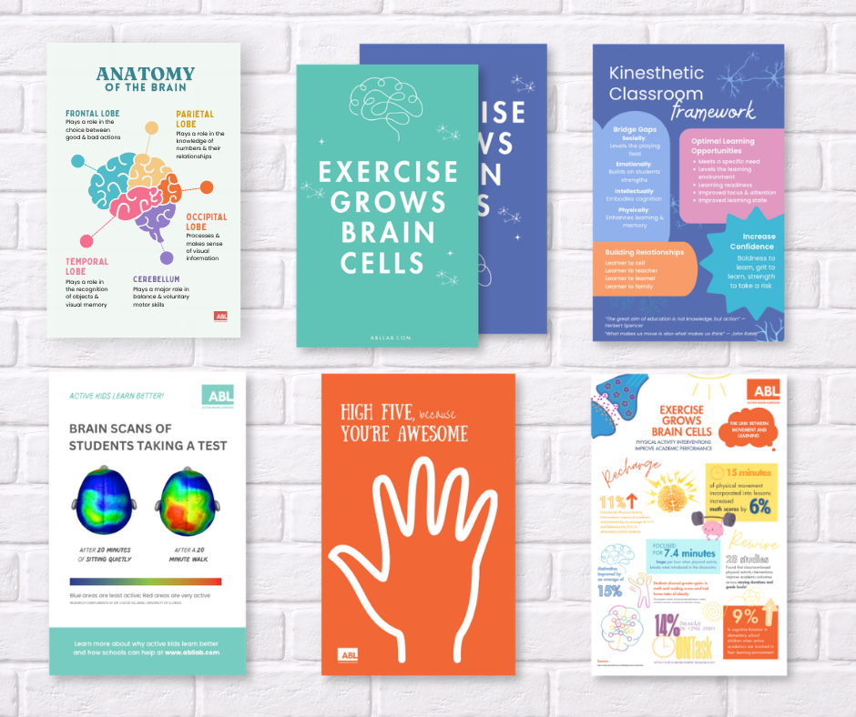 Exercise Grows Brain Cells Poster Set