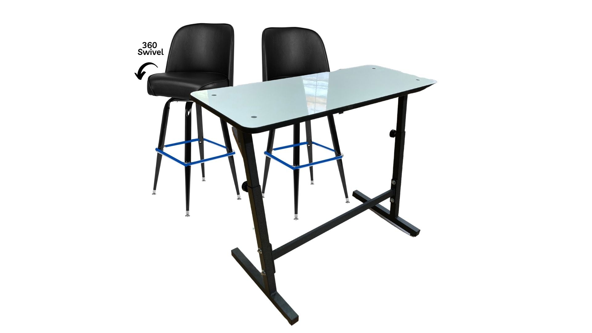 Varsity Black Swivel Cushion Chairs - Action Based Learning