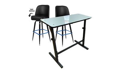 Varsity Black Swivel Cushion Chairs - Action Based Learning