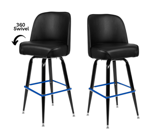 Varsity Black Swivel Cushion Chairs - Action Based Learning